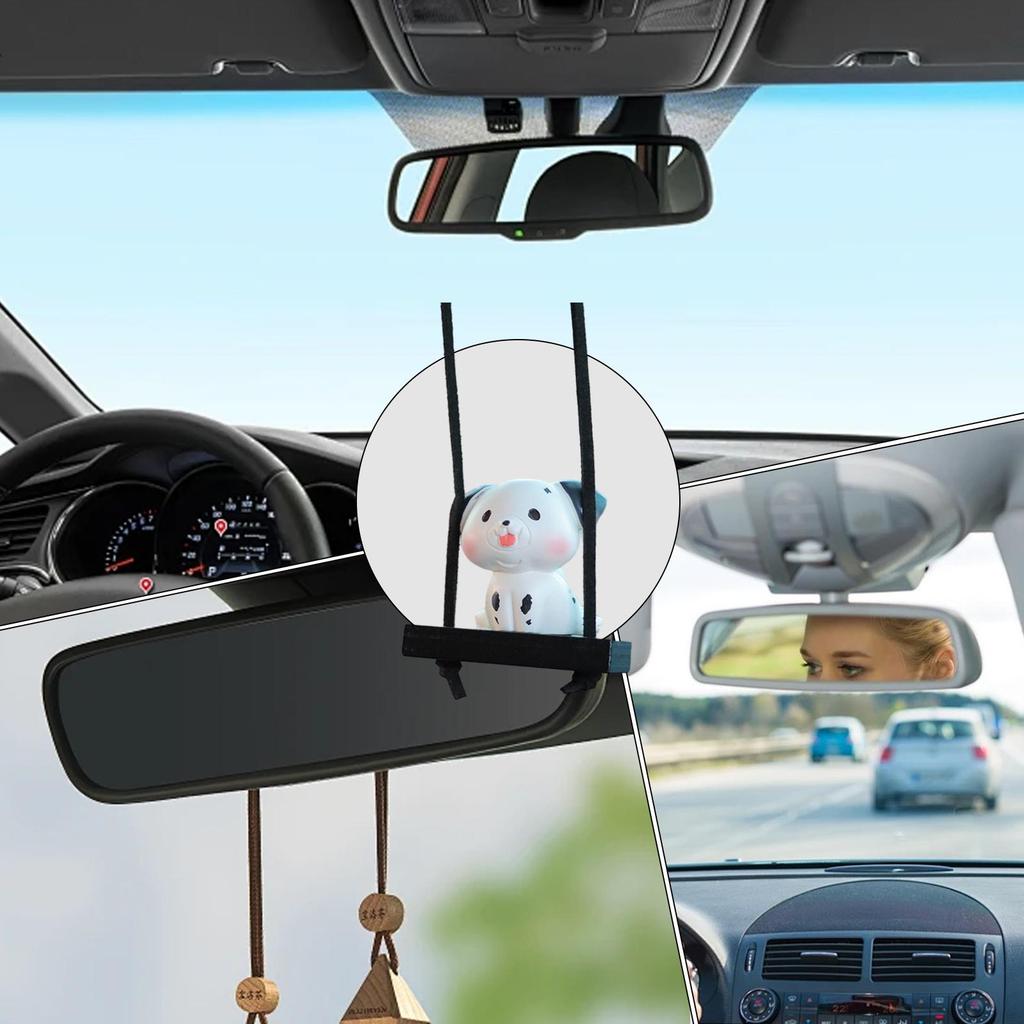 Rear View Mirror Charm Dog Decoration Cute Ornament Charm For Interior Car Auto Truck Automotive Rearview Mirror Women Men Girl