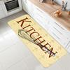 Vintage Parchment Welcome To Our Kitchen Non Slip Felt Runner Rug Wear Resistant Farm Kitchen Long Rug