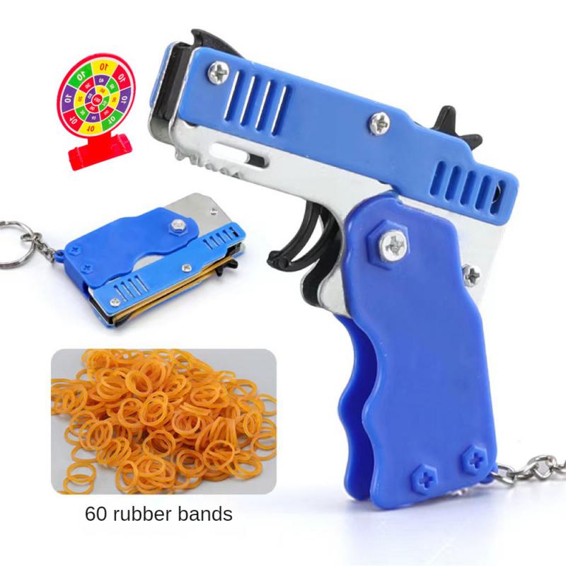 Folding Gun Sturdy And Durable Toy Portable Child Rubber Band Shooter Party Supplies Essential Model Durable Rubber Band Gun