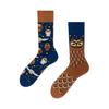 Trendige asymmetrische Cartoon-Socken - Unisex Baumwolle Mid-Tube vielseitiger Stil