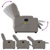 Massage Recliner with Rising Function Taupe Fabric