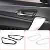For BMW 1 2 Series F20 F21 F22 F23 2012-2019 ABS Carbon Fiber/Silver Door Inner Handle Decorative Frame Sticker Car Accessories