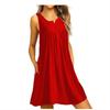 Spring and Summer Pajamas New European and American Women's Clothing Button-pleated Vest Casual Sleeveless Dress