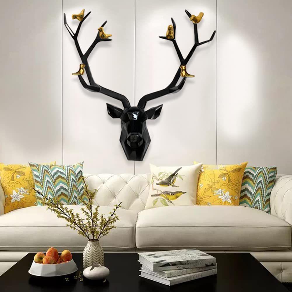 Hanging Home Decoration Perfect for Living Room/Hotel/Restaurant/Bedroom (Color : Black and Gold) (Neck Size : 21 INCH)