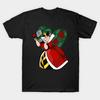 Men Black Print T-shirt Queen Of Hearts No-Cut Transfer Paper Print Cotton Tshirt