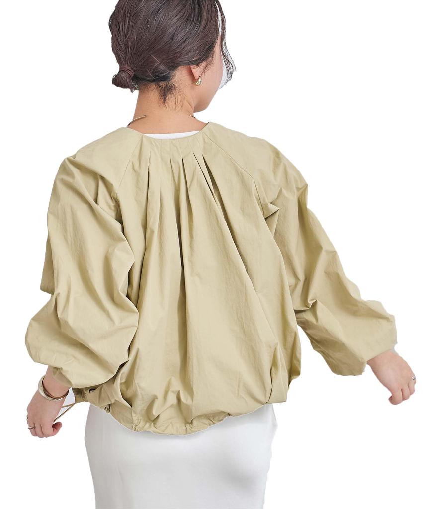Yours Drawstring Volume Blouson BDXN1722 Small Beige Women's
