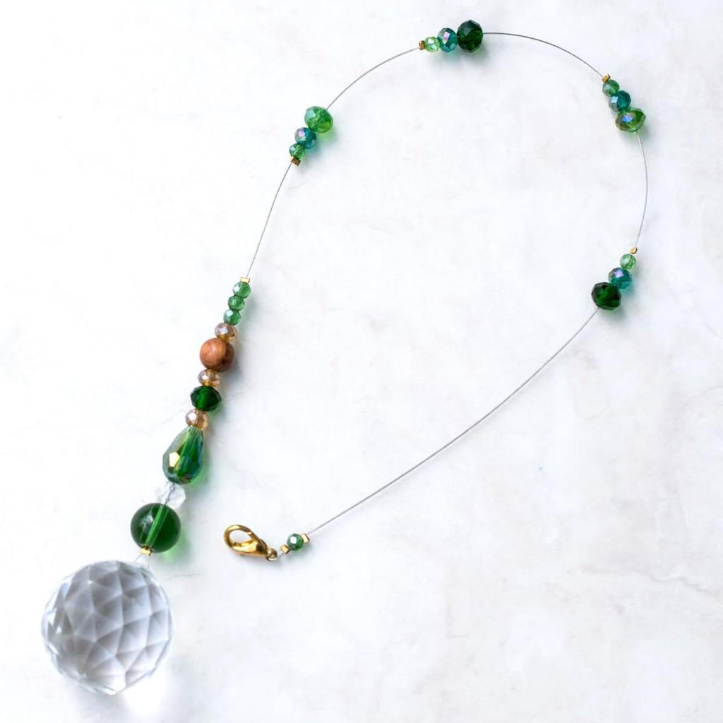 [Freaky Hands] Suncatcher Gift from TI-DA Rainbow Prism Healing Okinawa Good Luck Gift Present Green (North Forest)