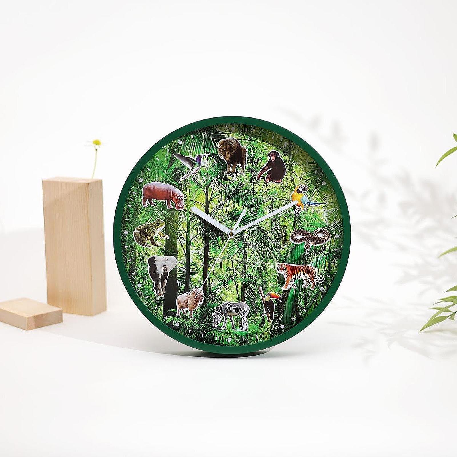 

Round Animal Wall Clock Battery Operated with Vibrant Colors and Entertainment Feature for Home Office Decor