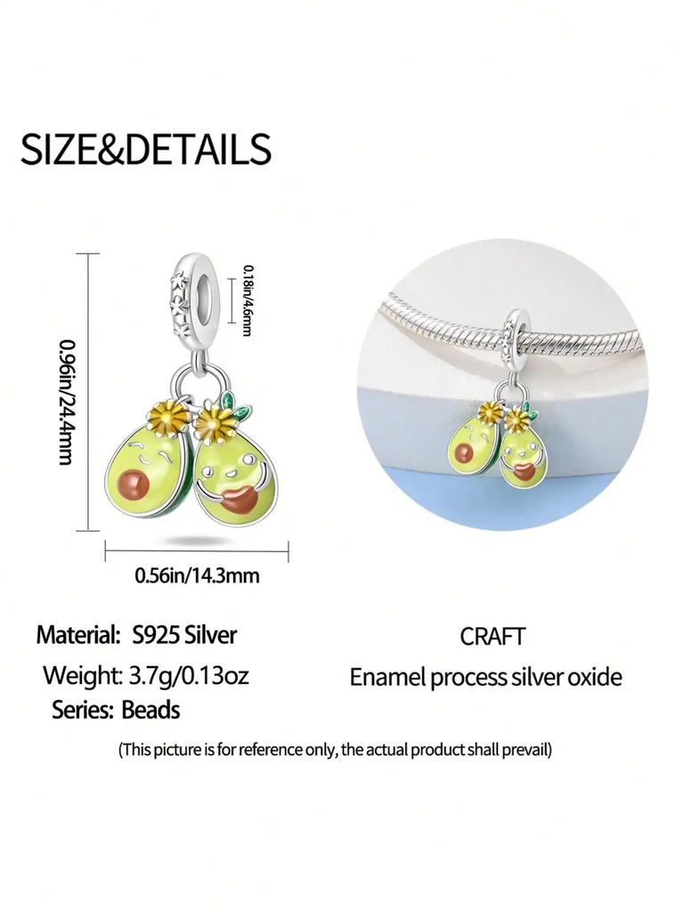 Avocado, Banana, Tomato Beads Charm Copper Plated Fit Charms Copperoriginal Bracelet For Jewelry Making Diy Charm