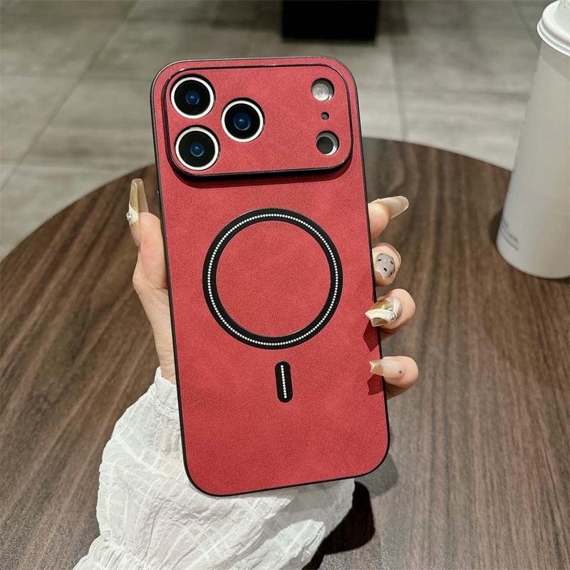 For Magsafe Leather Shockproof Phone Cases For 17 16 15 14 13 12 11 Pro Max 16e Plus Air Magnetic Wireless Charge Cover