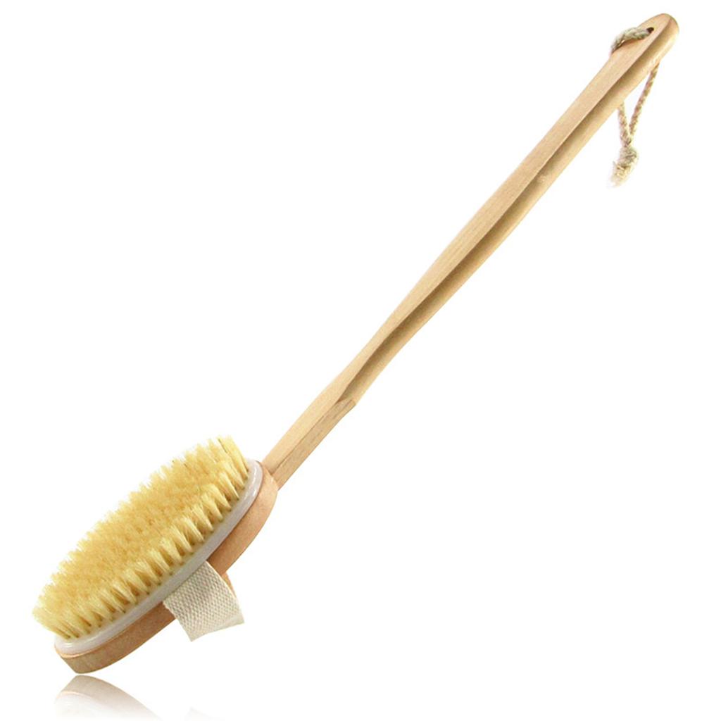 Bath Body Brush Back Scrubber with Comfy Bristle Long Handle Gentle Body Massager Wet or Dry Brushing Back Scrubber for