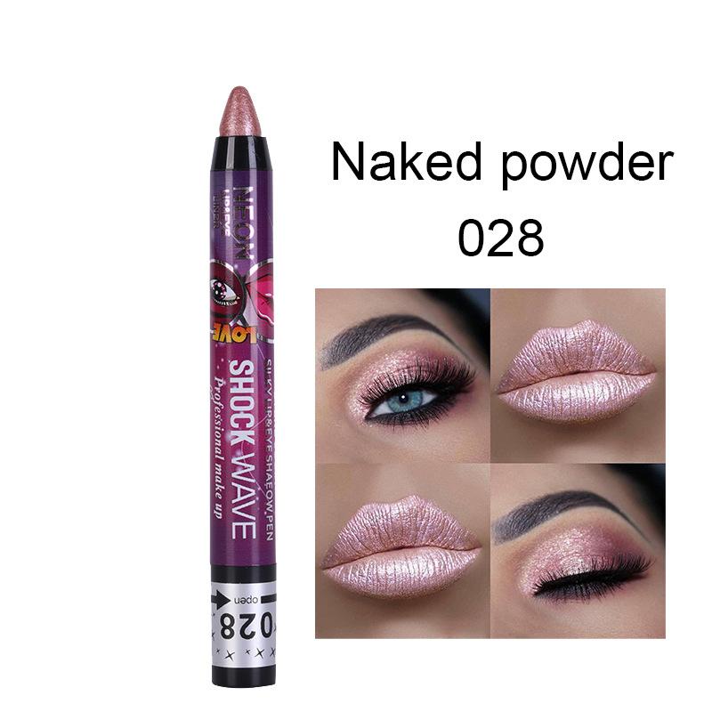 36 Farben Langlebiger Lidschattenstift Wasserdichtes Pigment Blau Braun Schwarz Eyeliner Stift Damenmode Farbe Augen Make-up Kosmetik 28# gray