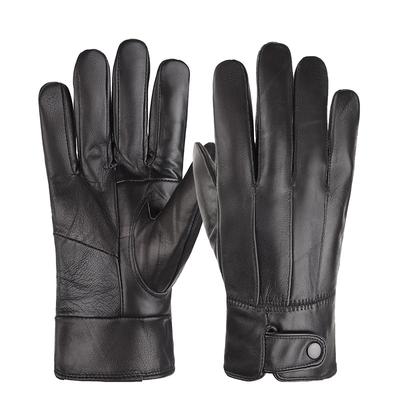 Sheepskin Gloves Men'S And Women'S Winter Velvet Thickened Thermal Leather Gloves Cycling Driving Motorcycle Thin Gloves