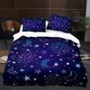 Ancient Sun Moon Duvet Cover Set King Queen Size Purple Lilac Colorful Galaxy Psychedelic Boho Mandala Polyester Bedding Set