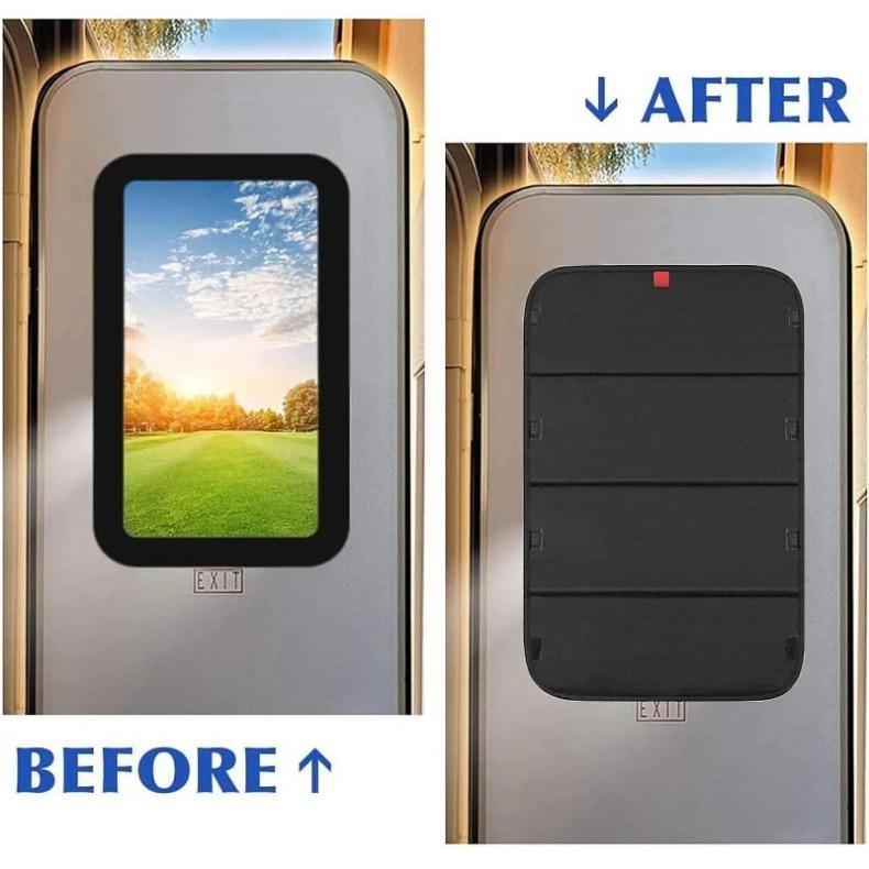 Rv Door Window Shade Foldable Self-Adhesive & Magnet Car Accessories Thickened Oxford Camper Skylight Shade