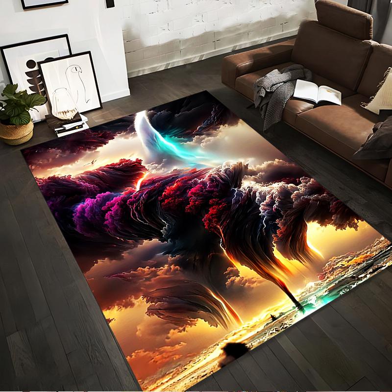 

Colorful Abstract Sky and Cloud Art Design Area Rug Carpet Suitable for use as an anti-slip for living room bedroom sofas 40x60cm( 15x23in )