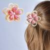 Women Hair Claw Double-Sided 3D Flower Design Strong Grip Hair Clip Anti-slip Design Back Head Hair Clip Hair Accessory
