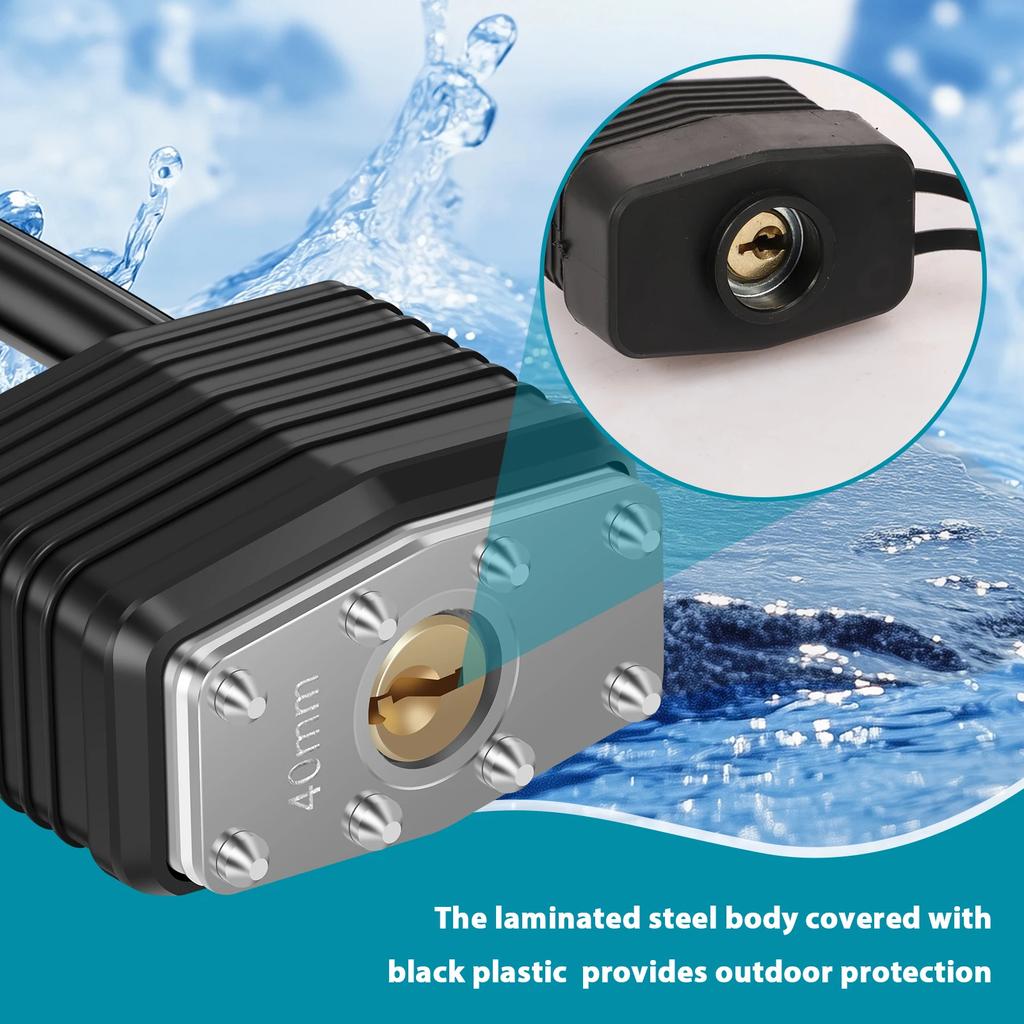 New Padlock with 2 Keys Waterproof Laminated Steel Hardened Steel Lock Key Pad Lock 40mm Safety Padlock for School, Gym Locker