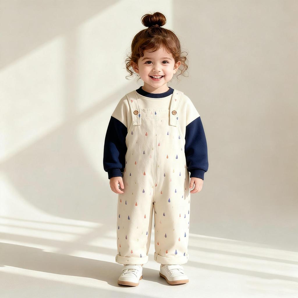2025 New Spring Striped & Polka Dot Korean Style Pants for Kids - Stylish Girls' and Boys' Overalls