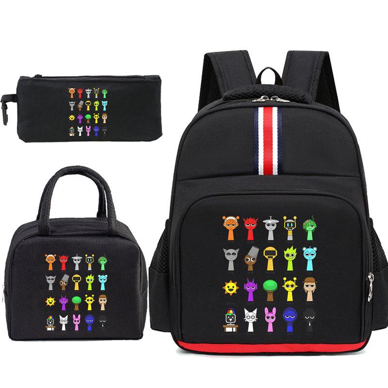 Children'S School Bag Game Merchandise Elementary School Backpack Cartoon Printing Three-Piece Set Tote Bag Pencil Bag