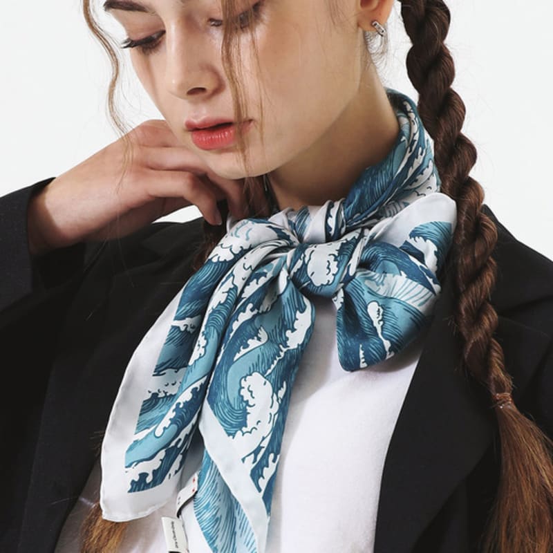 ONSZ Wave and Hive Silk Scarf