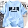 Delulu State of Mind Tshirt Women Funny Trendy Pirinted Tshirt Casual Cotton Short Sleeve Tee Shirt Aesthetic Womens Clothing