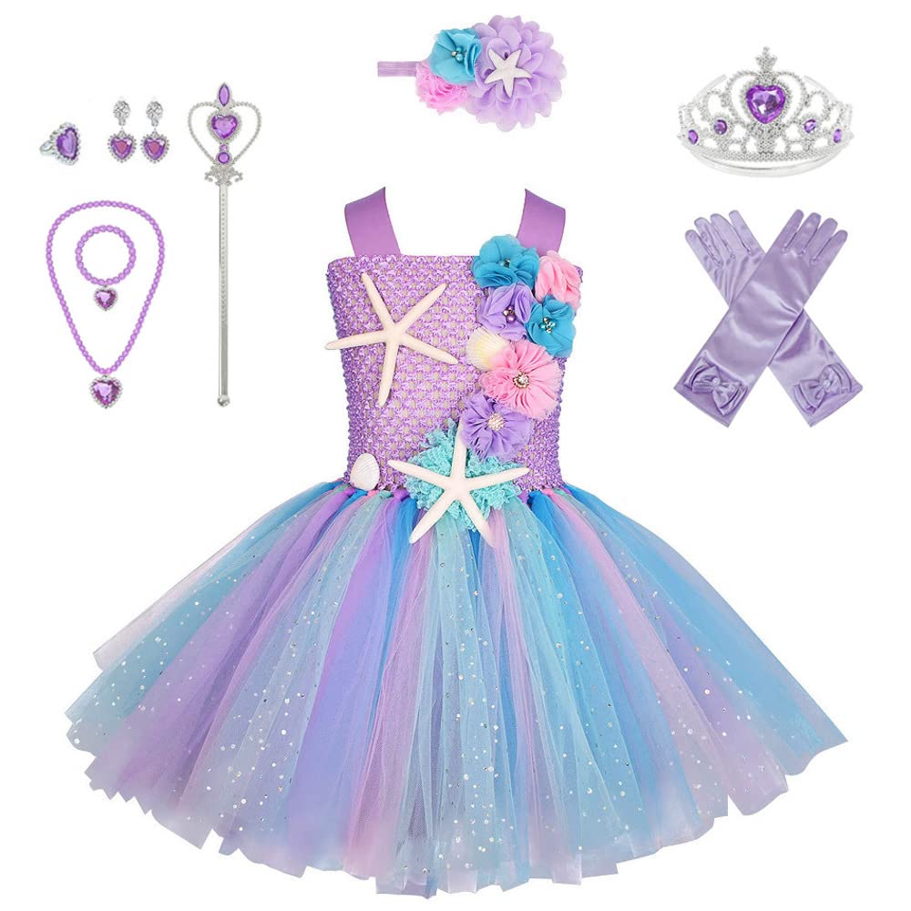 Princess Cosplay Luxury Mermaid Mermaid Hair Ribbon Heart Magic Original 120cm TT5282 [CREDIBLE] Dress, Children's Costume, 10-piece Set, (Princess