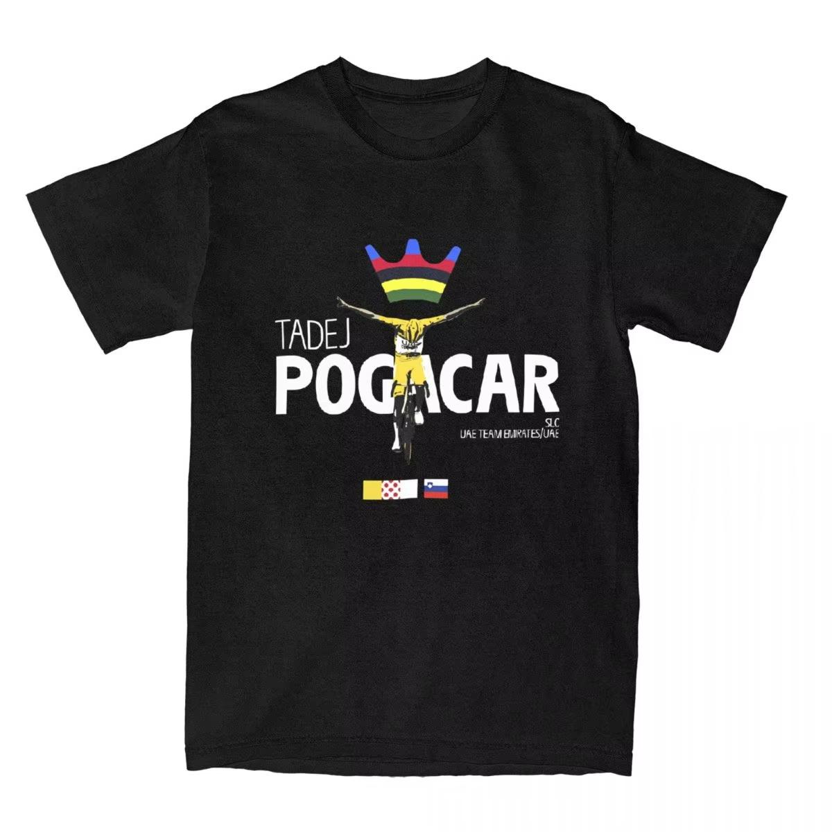 Mens Tadej Pogacar Cycling Pogi Team TShirts Cotton Clothing 2025 Summer TourDe France Women Short Sleeves ONeck Tshirt Tops S