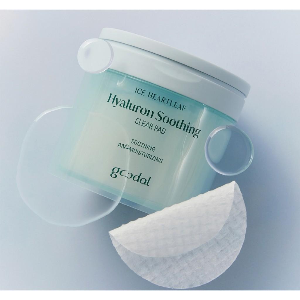 GOODAL Hyaluron Soothing Clear Pad, 70pcs | Ice Heartleaf