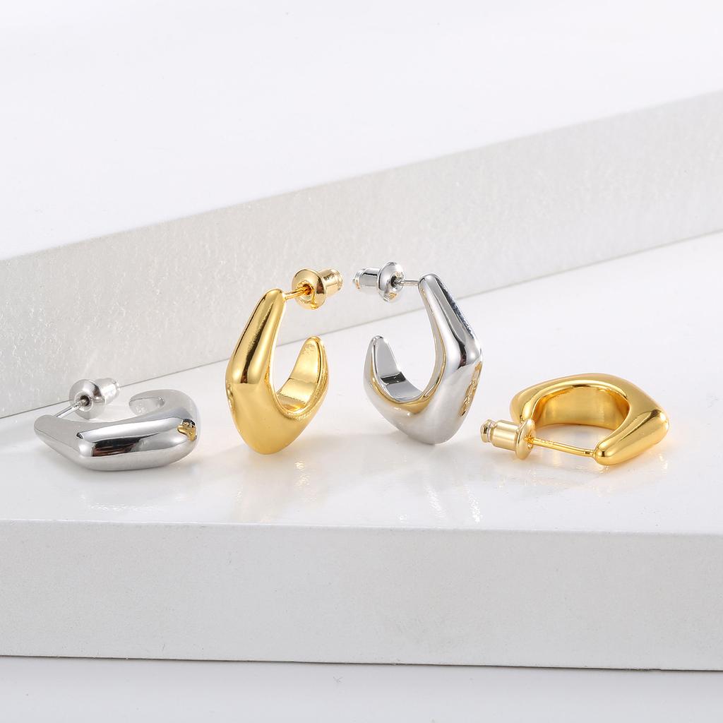 Geometric irregular earrings, commuting versatile, cold wind stud earrings, earrings, one piece will be sent on behalf of others.