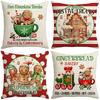 Christmas Atmosphere Illustration Digital Printing Set Home Decoration Sofa Cushion Gingerbread Man Fairy Tale Warmth