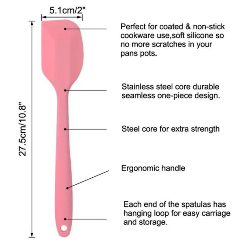 1PC Silicone Spatulas, Heat Resistant Rubber Spatula Non-Stick Cake Spatula Tool Spoon Spatula for Cooking, Baking