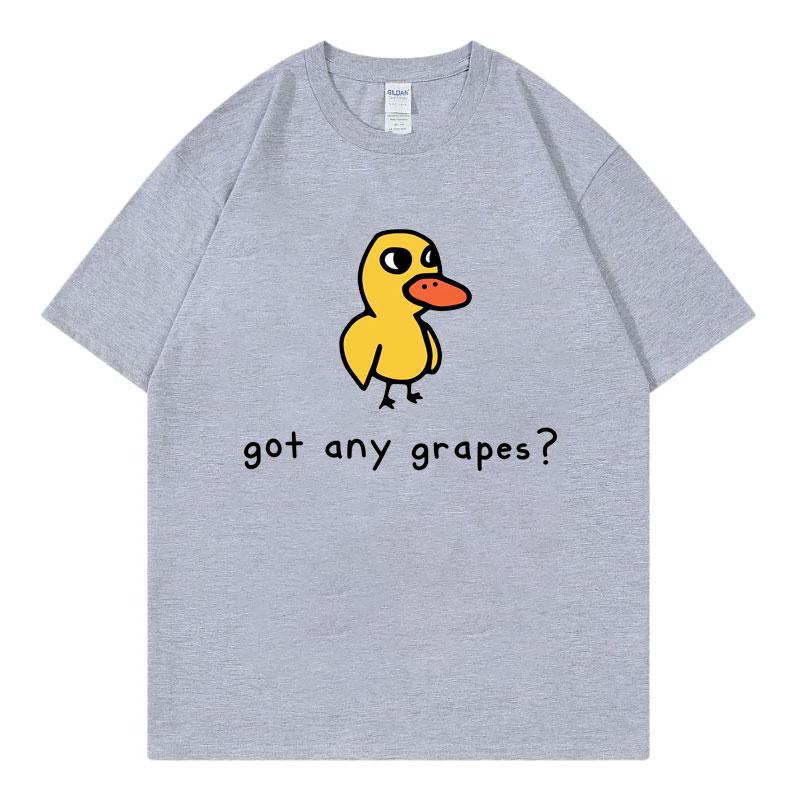 Got Any Grapes Funny Duck Meme Tshirts Unisex Unisex Clothing Fashion Cartoon T Shirts Summer Casual Cotton Short Sleeve Tshirt