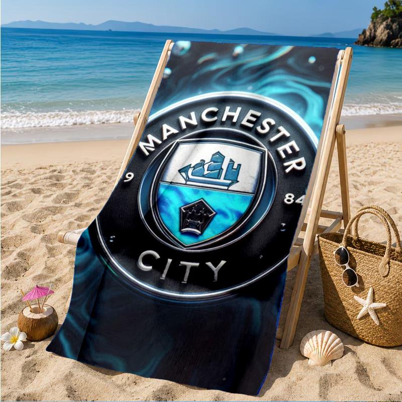 City Football Club Printed Microfiber Beach Towel, Soft And Absorbent, Quick-Dry, Ideal for Summer Travel, Beach Essential, Swimming Pool