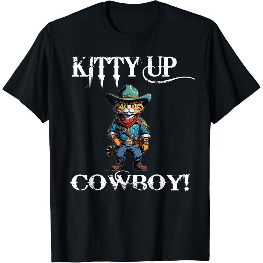 

Kitty Up Cowboy Country Western Wear Funny Cat T-Shirt XXXXXL чорний