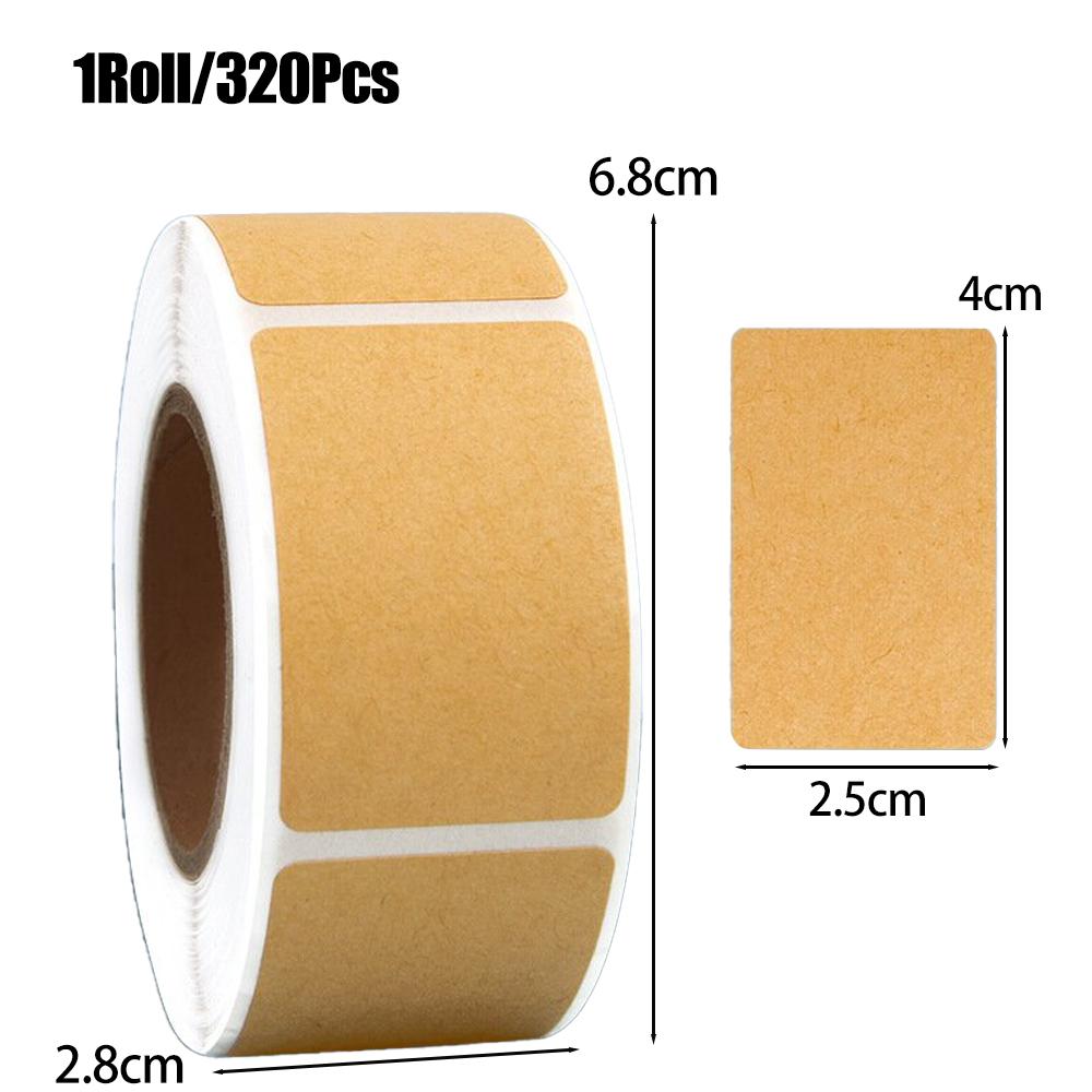 1/5roll Square Kraft Stickers Self-adhesive Blank Labels Paper Items Office Home Christmas Target Bottle Classification Stickers