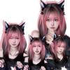 Pink Siamese Cat Gradient Synthetic Wig Female Lolita Gradient Long Hair Collection Gradient New Cos Full Head Cover