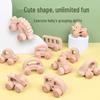 Solid Wood Animal Shape Toddler Car - Early Education Hand-Push Toy