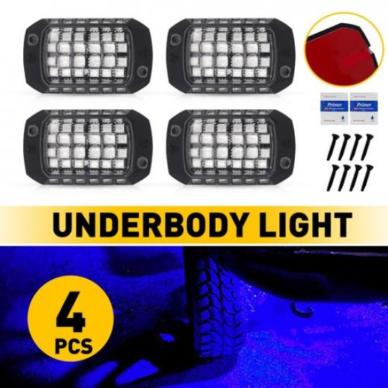 4 шт./комплект 36 светодиодов Синий Подсветка днища автомобиля Универсальные лампы Underglow для квадроцикла
