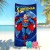 DC Superhero Superman Beach Towel Kids Cartoon Printed Sand Towel Super Absorbent Quick Dry Superman Theme