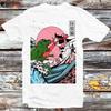 Horror Dinosaur Cat The Great Wave Off Kanagawa Catzilla Hokusai T Shirt B445