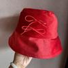 Fisherman Bowknot Cap Solid Color Bucket Hat Sun Protection Breathable Gift