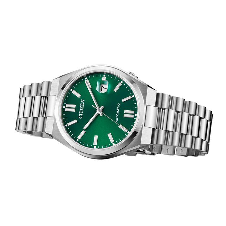 Citizen Sapphire Glass 50M Waterproof Mechanical Movement Stainless Steel Watch Green Dial Men watches NJ0150-81X