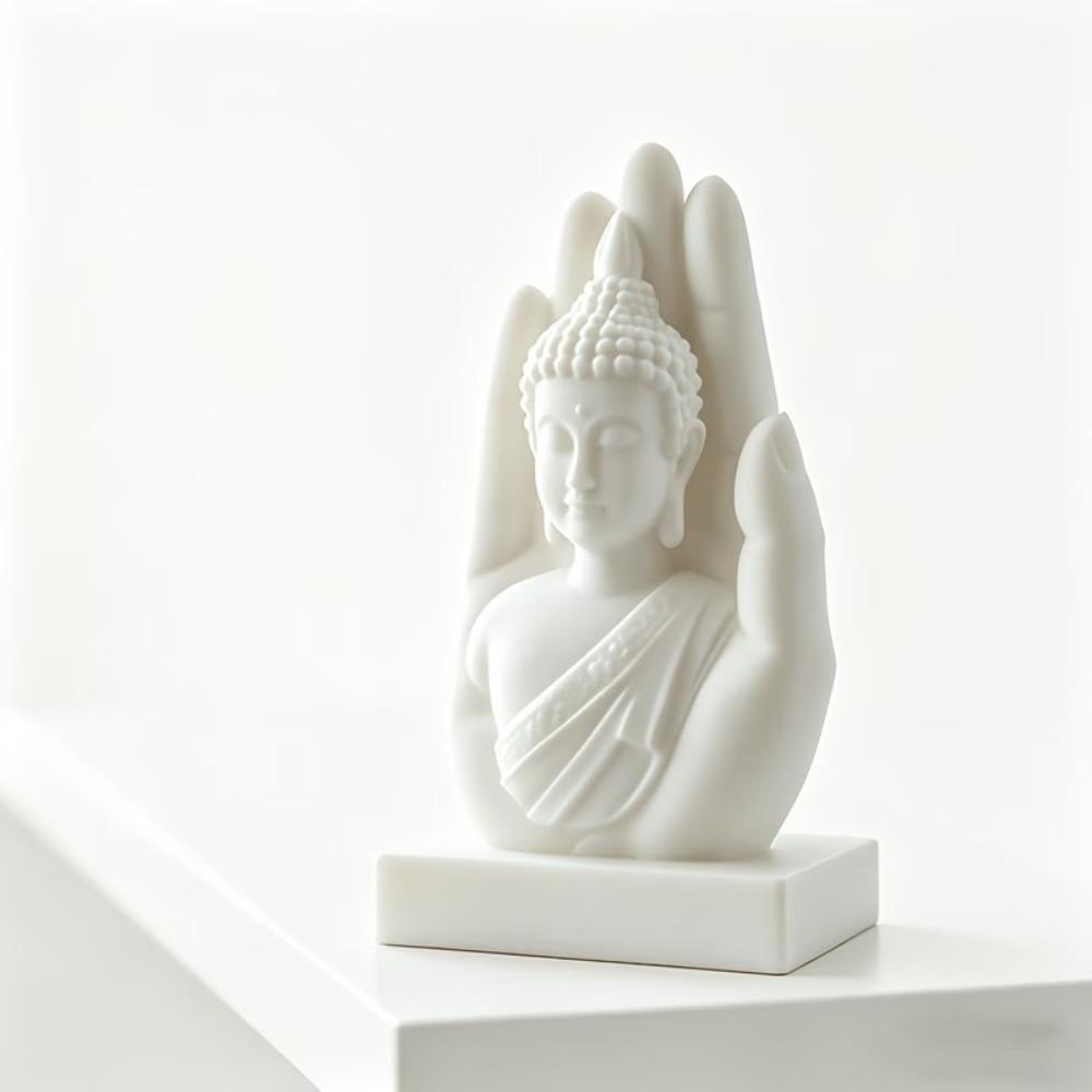 Spiritual Zen Buddha Hand Figurine Handheld Buddha Sculptures Zen Desk Ornament Home Decor