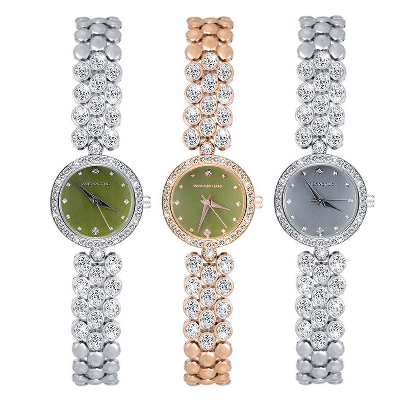 Fashion Diamond-Encrusted Women'S Watch Fritillary Small Zircon Bracelet Metal Band Quartz Waterproof Watch