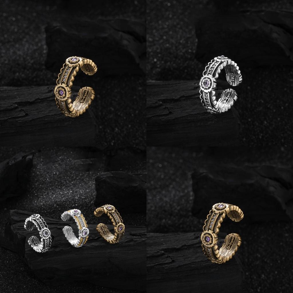 Trendy Korean Vintage Copper Ring Featuring Adjustable Design And Stunning Zirconia For Women