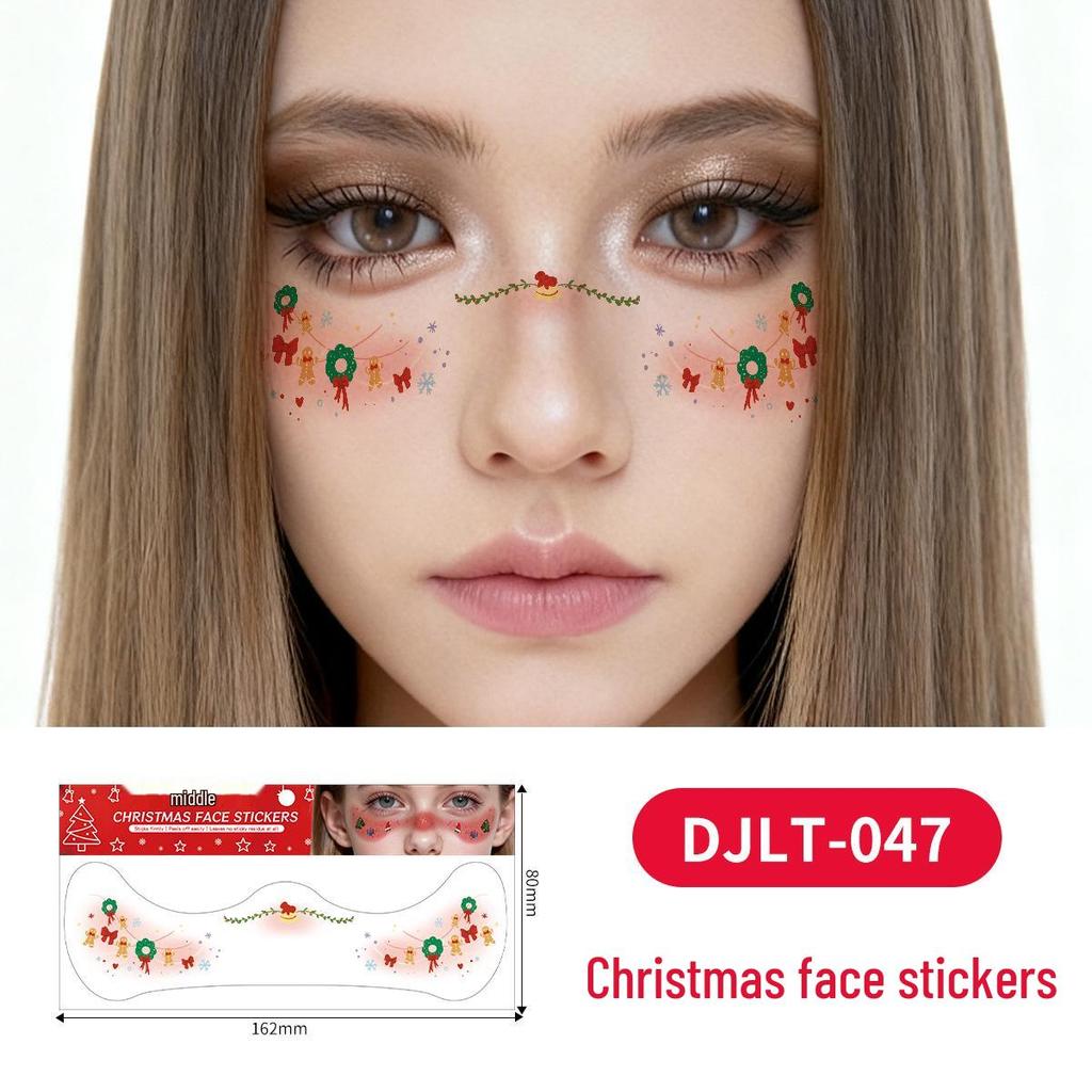 Christmas Tattoo Stickers: Easy-to-Remove Temporary Makeup Tattoos with Tree, Reindeer, and Snowflake Designs.