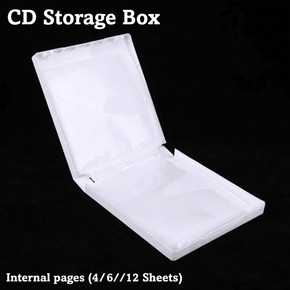 4/6/12 Internal Pages High-capacity Portable CD Storage Bag White PP CD Holder with Internal Pages CD Case Discs Storage