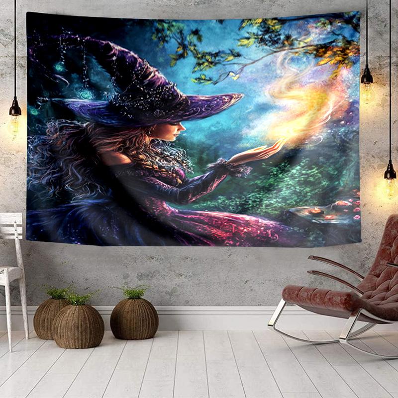 Witchcraft In The Moonlight Tapestry Room Decoration Wall Hanging for Living Room Bedroom, dormitory, Birthday and Christmas gifts
