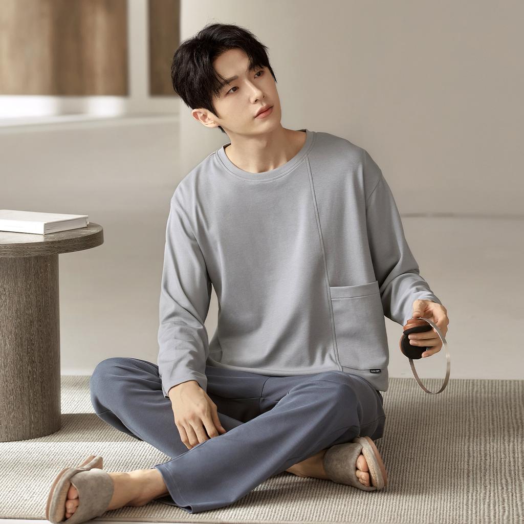 Pajamas Men'S Spring And Autumn Men'S Cotton Long Sleeve Men'S Autumn Cotton Homewear Casual Suit